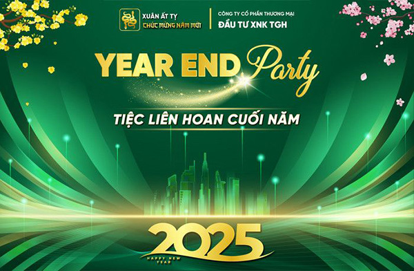 Mẫu backdrop liên hoan cuối năm ấn tượng