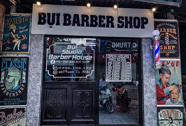 Mẫu bảng hiệu t&oacute;c nam Bụi Barber