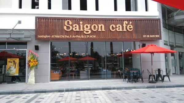Mẫu bảng hiệu cafe SaiGon phong c&aacute;ch đơn giản