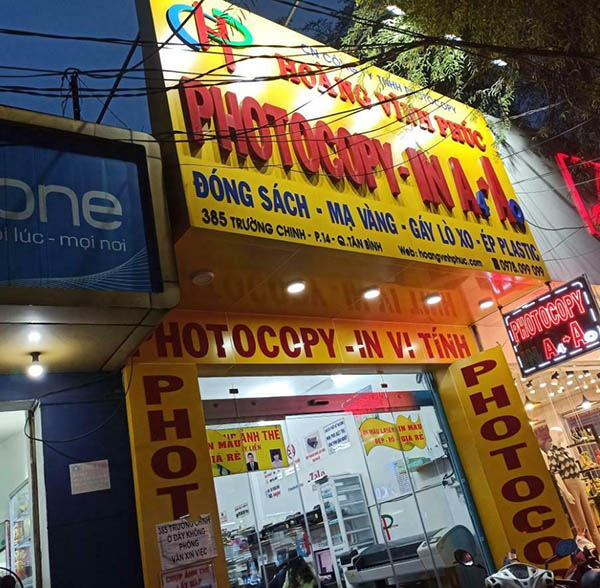 Mẫu bảng hiệu photocopy nền Alu chữ nổi Mica cao cấp