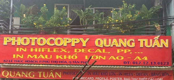 Mẫu biển quảng cáo photocopy Quang Tuấn