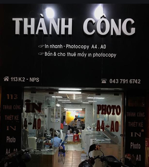 Mẫu bảng hiệu in ấn Thành Công