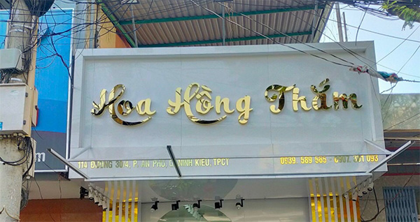 Mẫu bảng hiệu hoa tươi chữ nổi Inox cao cấp