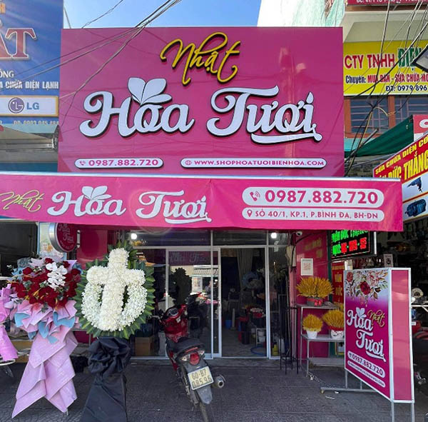 Mẫu bảng hiệu shop hao tươi đẹp