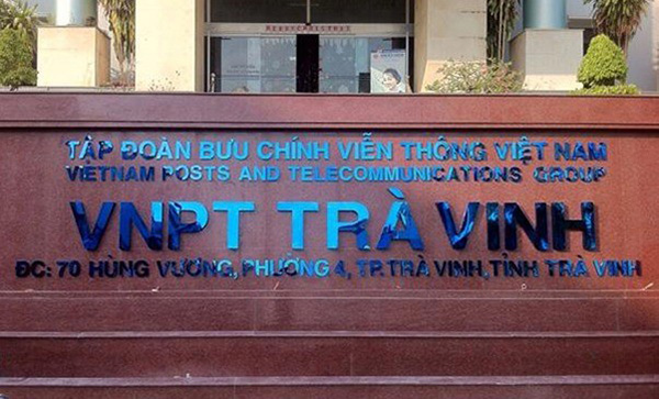 Mẫu chữ inox xanh dương VNPT Trà Vinh