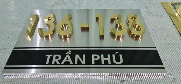 Gia công biển số nhà chữ đồng nổi đẹp