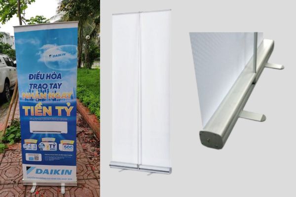 Standee cuốn nhôm hoặc nhựa cao cấp