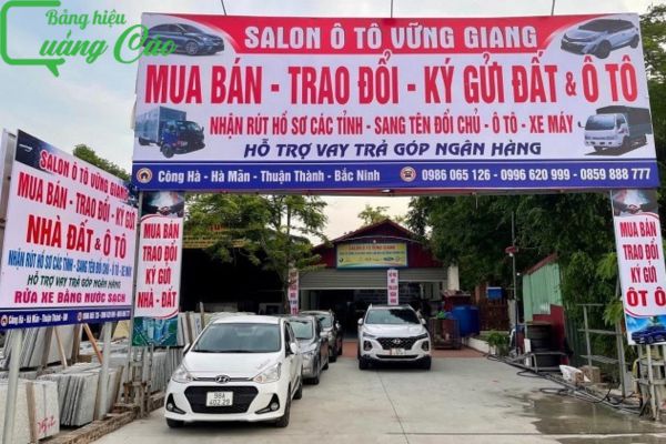 Bảng hiệu dịch vụ du lịch bạt hiflex Vững Giang