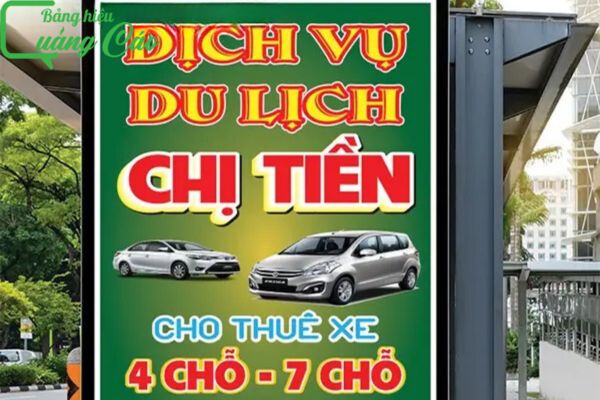 Bảng hiệu dịch vụ du lịch kiểu đứng Chị Tiền