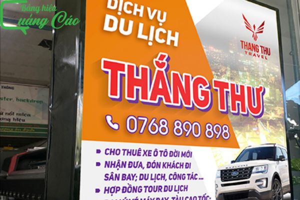 Bảng hiệu dịch vụ du lịch hộp đèn Thắng Thư