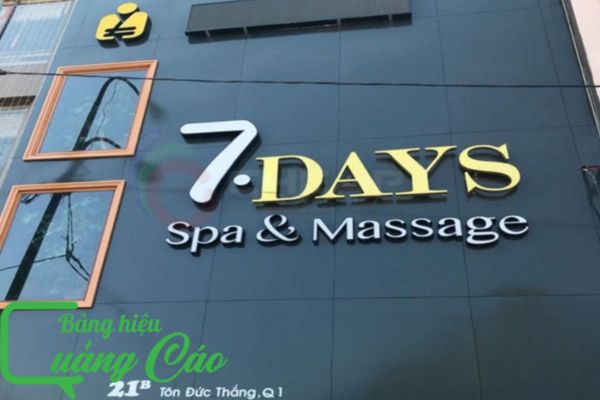 Bảng hiệu massage 7days phong cách sang trọng