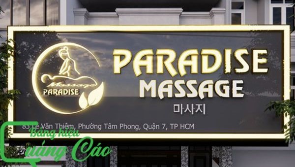 Bảng hiệu massage Paradise phong cách sang trọng