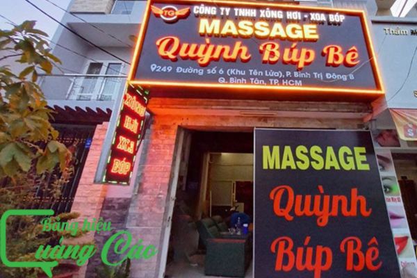 Bảng hiệu massage Quỳnh Búp Bê