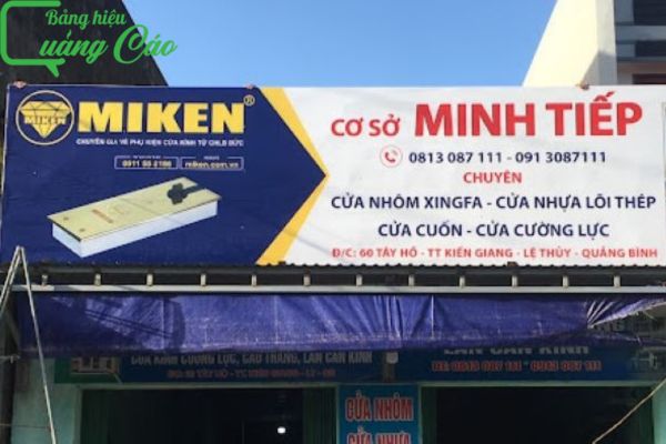 Bảng hiệu nhôm kính logo sắc nét Minh Tiếp