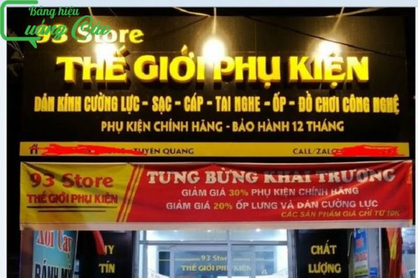 Bảng hiệu phụ kiện điện thoại alu Thế Giới Phụ Kiện