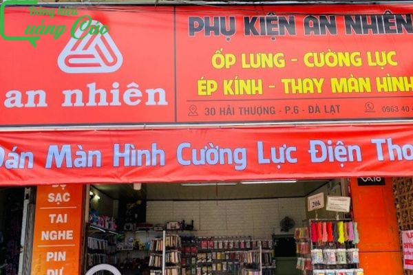 Bảng hiệu phụ kiện điện thoại bạt hiflex An Nhiên