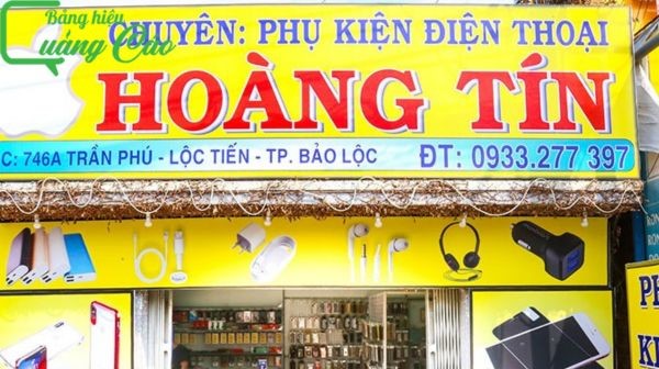 Bảng hiệu phụ kiện điện thoại bạt hiflex Hoàng Tín