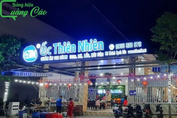 Bảng hiệu qu&aacute;n ốc phong c&aacute;ch hiện đại Ốc Thi&ecirc;n Nhi&ecirc;n
