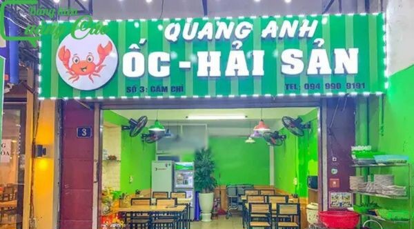 Bảng hiệu qu&aacute;n ốc Quang Anh phong c&aacute;ch hiện đại