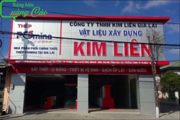Bảng hiệu vật liệu xây dựng Kim Liên bằng Alu