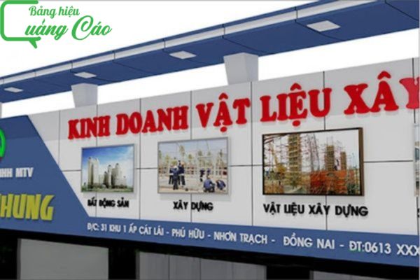 Bảng hiệu vật liệu xây dựng bằng mica