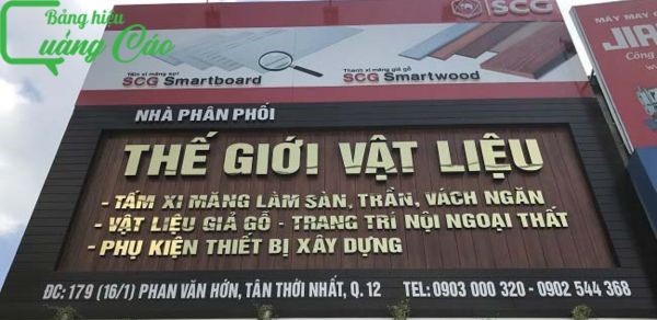 Bảng hiệu vật liệu xây dựng Thế Giới Vật Liệu