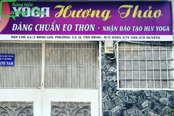 Mẫu bảng hiệu yoga bằng bạt hiflex