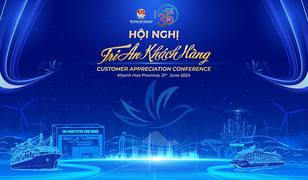 Mẫu background hội nghị kh&aacute;ch h&agrave;ng đẹp