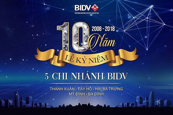 Mẫu background th&agrave;nh lập c&ocirc;ng ty BIDV kỷ niệm 10 năm