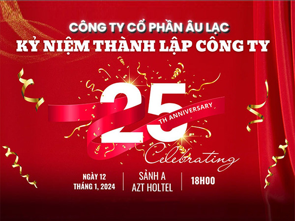 Thiết kế background lễ kỷ niệm 25 năm th&agrave;nh lập c&ocirc;ng ty