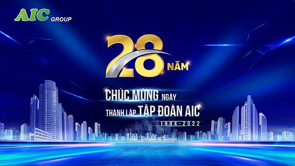 Ph&ocirc;ng nền backdrop kỷ niệm th&agrave;nh lập c&ocirc;ng ty AIC