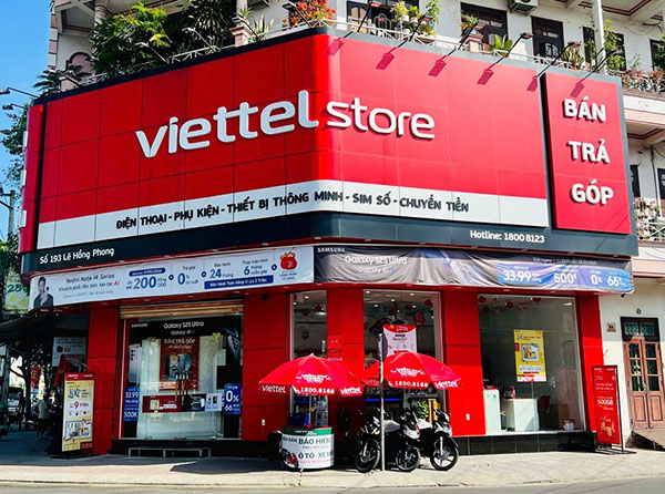 Mẫu bảng hiệu điện thoại Viettel Store