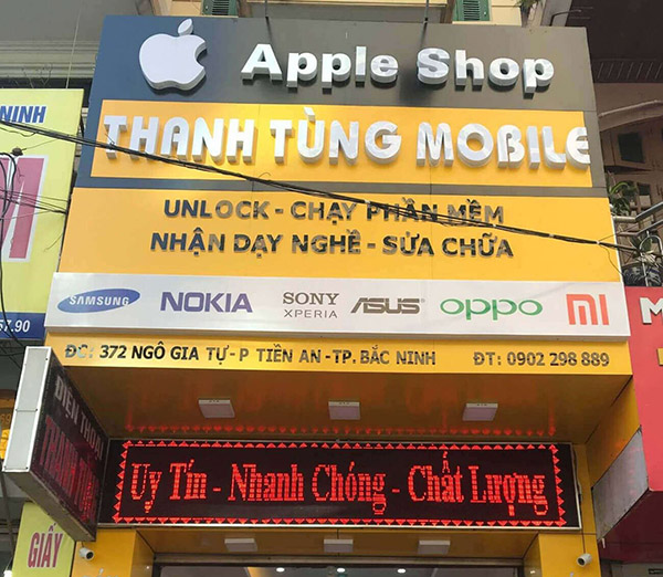 Mẫu biển quảng c&aacute;o điện thoại mặt dụng Alu k&egrave;m chữ nổi