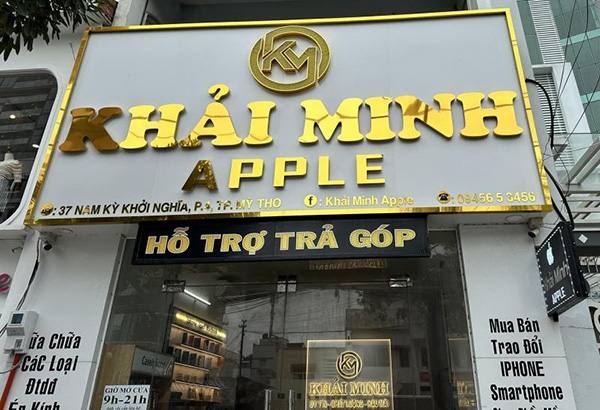 Mẫu biển quảng c&aacute;o điện thoại chữ nổi Inox hiện đại