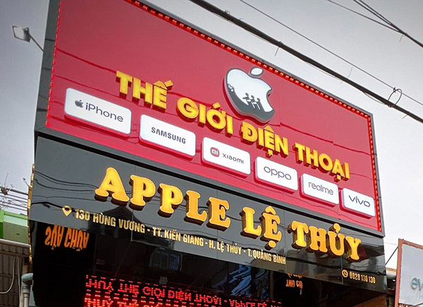 Mẫu bảng hiệu thế giới điện thoại Lệ Thủy