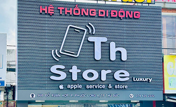 Mẫu biển hiệu điện thoại TH Store
