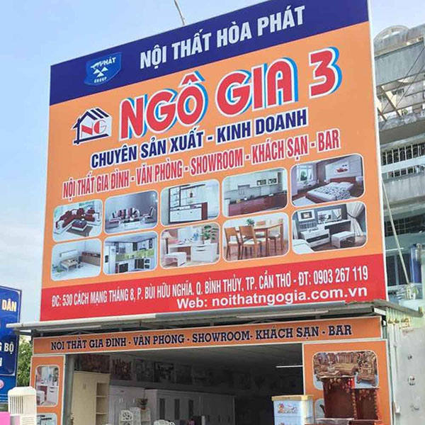 Mẫu bảng hiệu trang tri nội thất Ng&ocirc; Gia 3