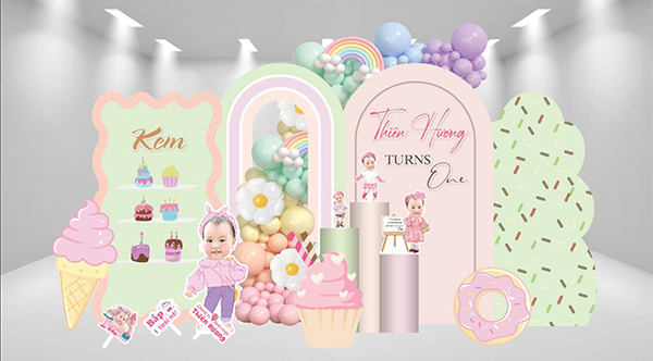 Mẫu background sinh nhật cho b&eacute; g&aacute;i đ&aacute;ng y&ecirc;u