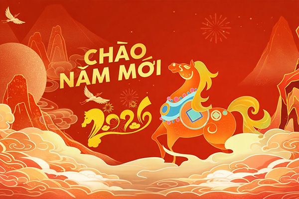 Mẫu background Tết Nguy&ecirc;n Đ&aacute;n 2026 đẹp