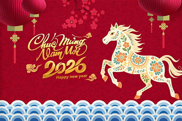 Mẫu backdrop trang tr&iacute; tết 2026 đẹp