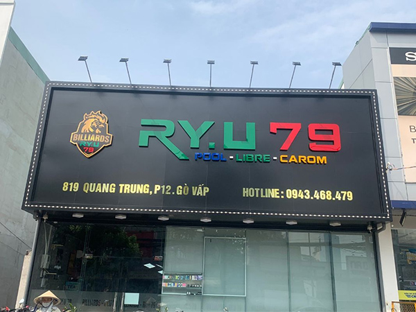 Mẫu biển quảng cáo bida nền Alu chữ nổi Mica độc đáo