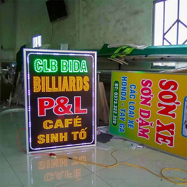 Mẫu biển vẫy quán bida đèn LED thu hút 