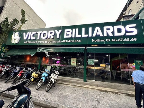 Mẫu bảng hiệu billiards Victory
