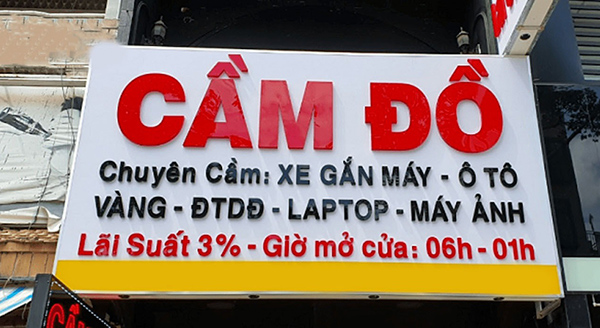 Mẫu bảng hiệu cầm đồ đẹp