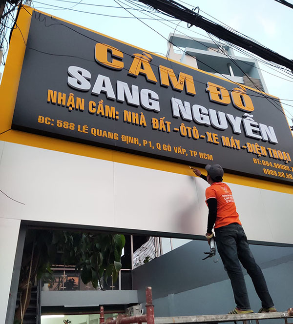 L&agrave;m bảng hiệu tiệm cầm đồ gi&aacute; rẻ, trọn g&oacute;i TPHCM