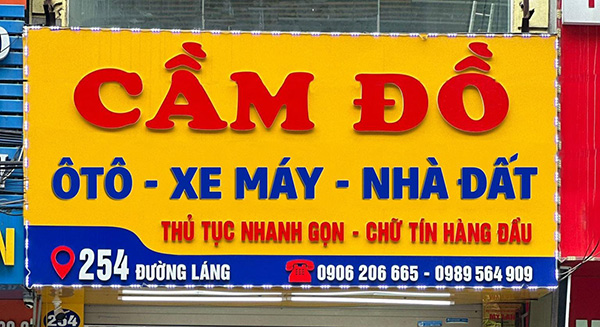 Mẫu bảng hiệu cầm đồ uy t&iacute;n, đẳng cấp