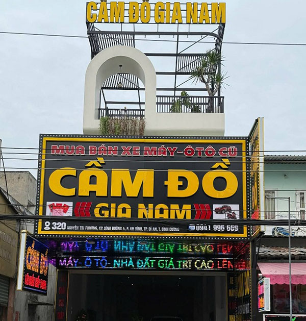 Mẫu bảng hiệu cầm đồ chữ nổi Mica sang trọng