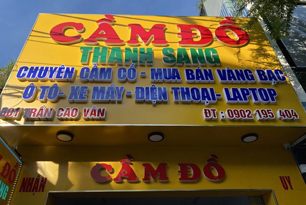 Mẫu bảng hiệu dịch vụ cầm đồ Thanh Sang