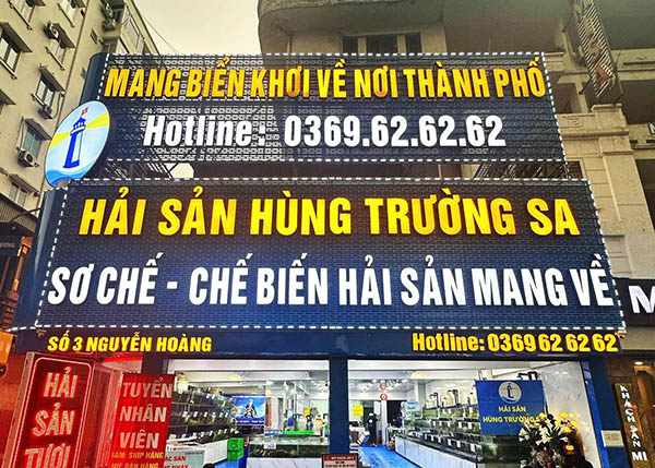 Mẫu bảng hiệu hải sản H&ugrave;ng Trường Sa