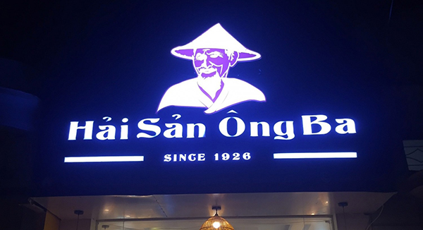 Mẫu bảng hiệu vựa hải sản &ocirc;ng Ba